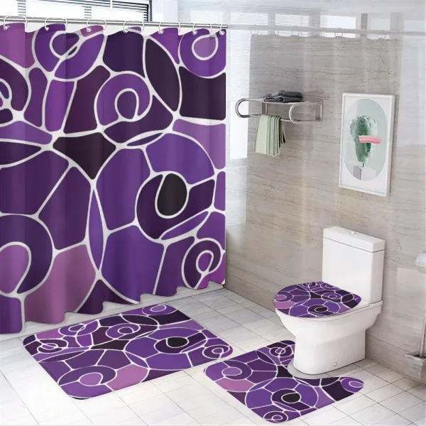 Purple Shaded Spirals on a shower curtain