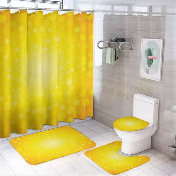 Sunrise Polka Abstract on a shower curtain