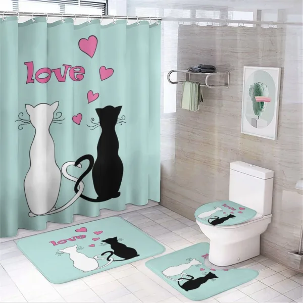 Tangled Tails in Love on a shower curtain