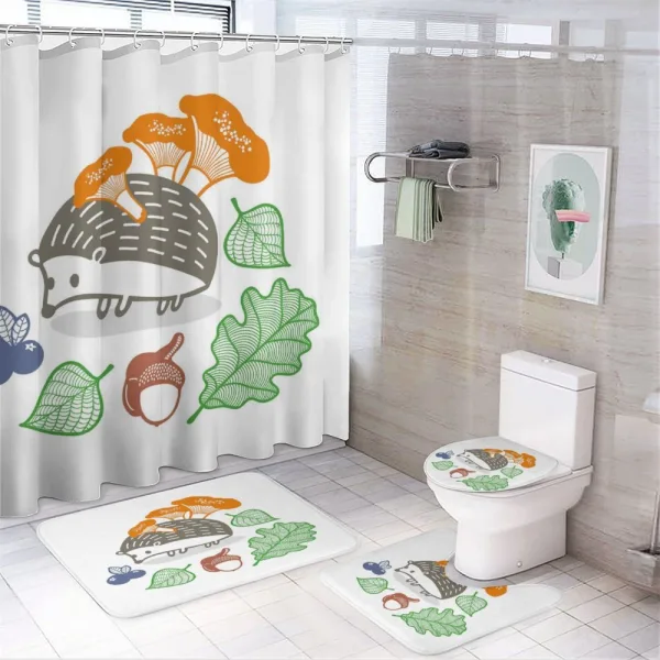 Colorful Animal Food on a shower curtain