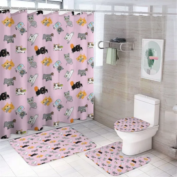 Colorful Baby Kittens on a shower curtain