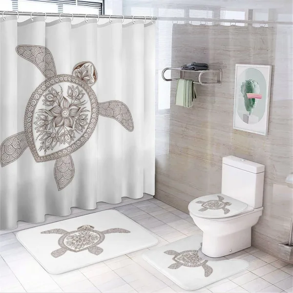 Floral Shell Spirals on a shower curtain