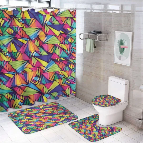 Geometric Triangles Art on a shower curtain