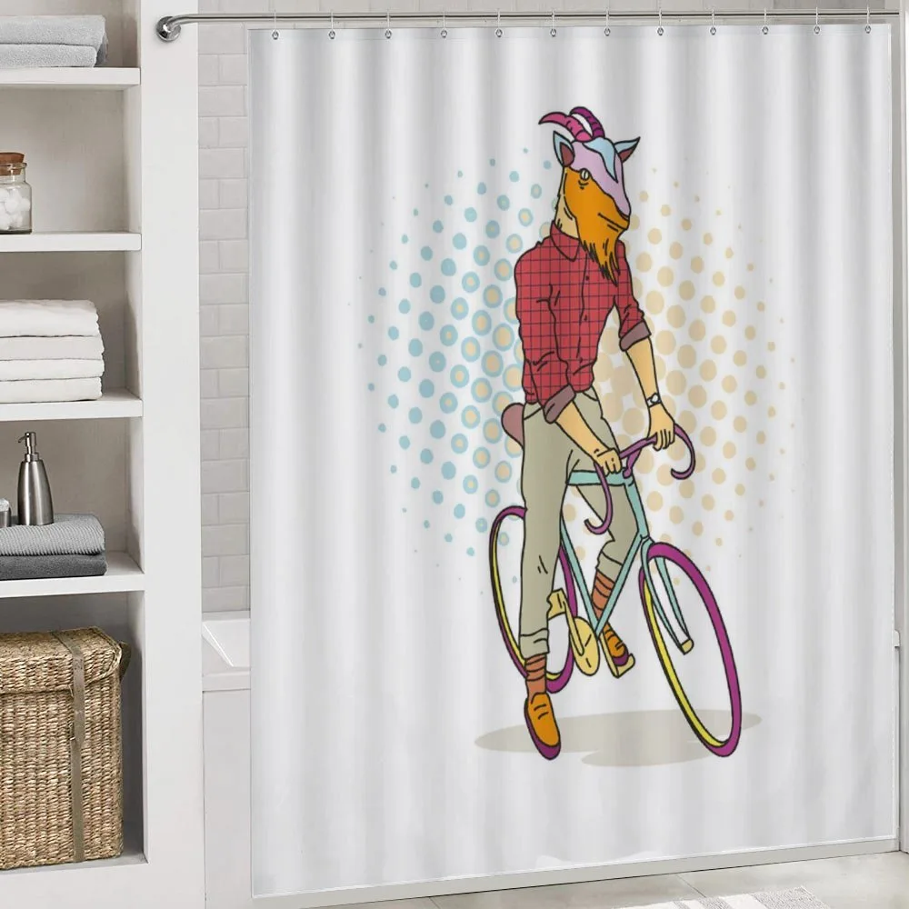 Hipster Goat on Bicycle — Detail 4