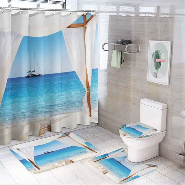 Honeymoon Themed Spa on a shower curtain