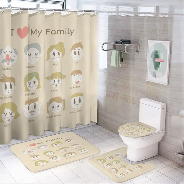 Members of the Family on a shower curtain