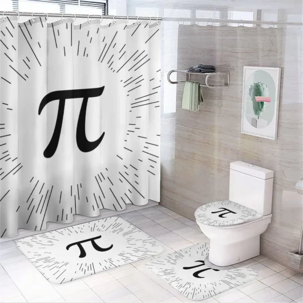 Monochromatic Simple Number Sign on a shower curtain