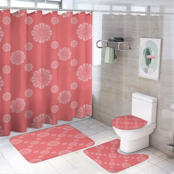 Monotone Polygon Flowers on a shower curtain