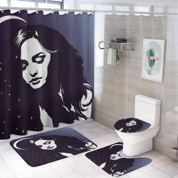 Ombre Dreaming Woman Night on a shower curtain