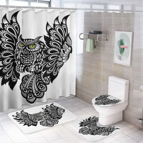 Ornamental Bird on a shower curtain
