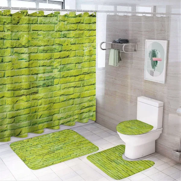 Pastel Brick Urban on a shower curtain