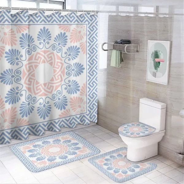 Pastel Floral Grecian on a shower curtain