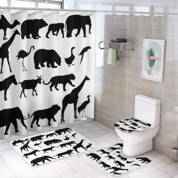 Pattern of Wild Creatures on a shower curtain