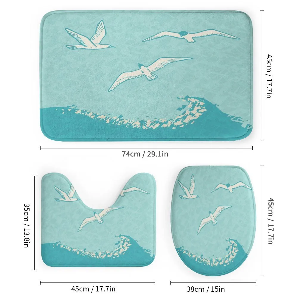 Seagulls Flying over Waves — Detail 1