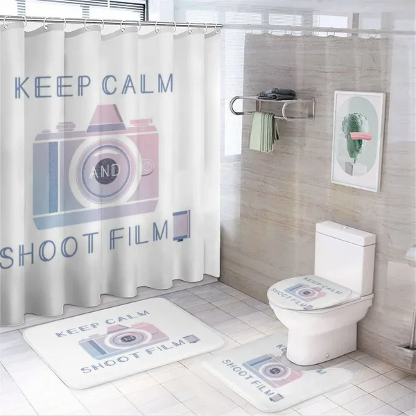 Shoot Film Camera on a shower curtain