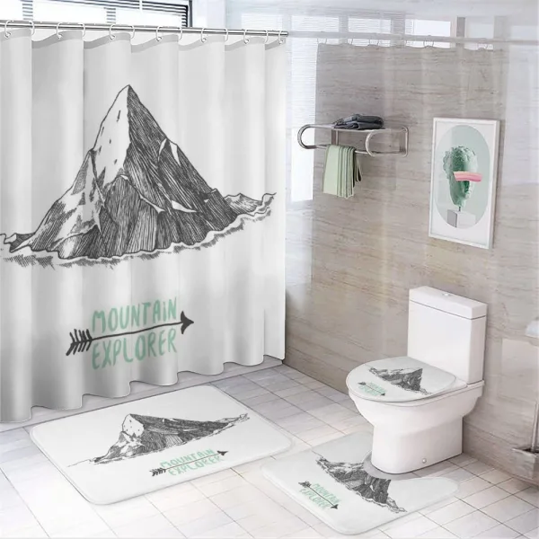 Sketch Mountain Arrow on a shower curtain