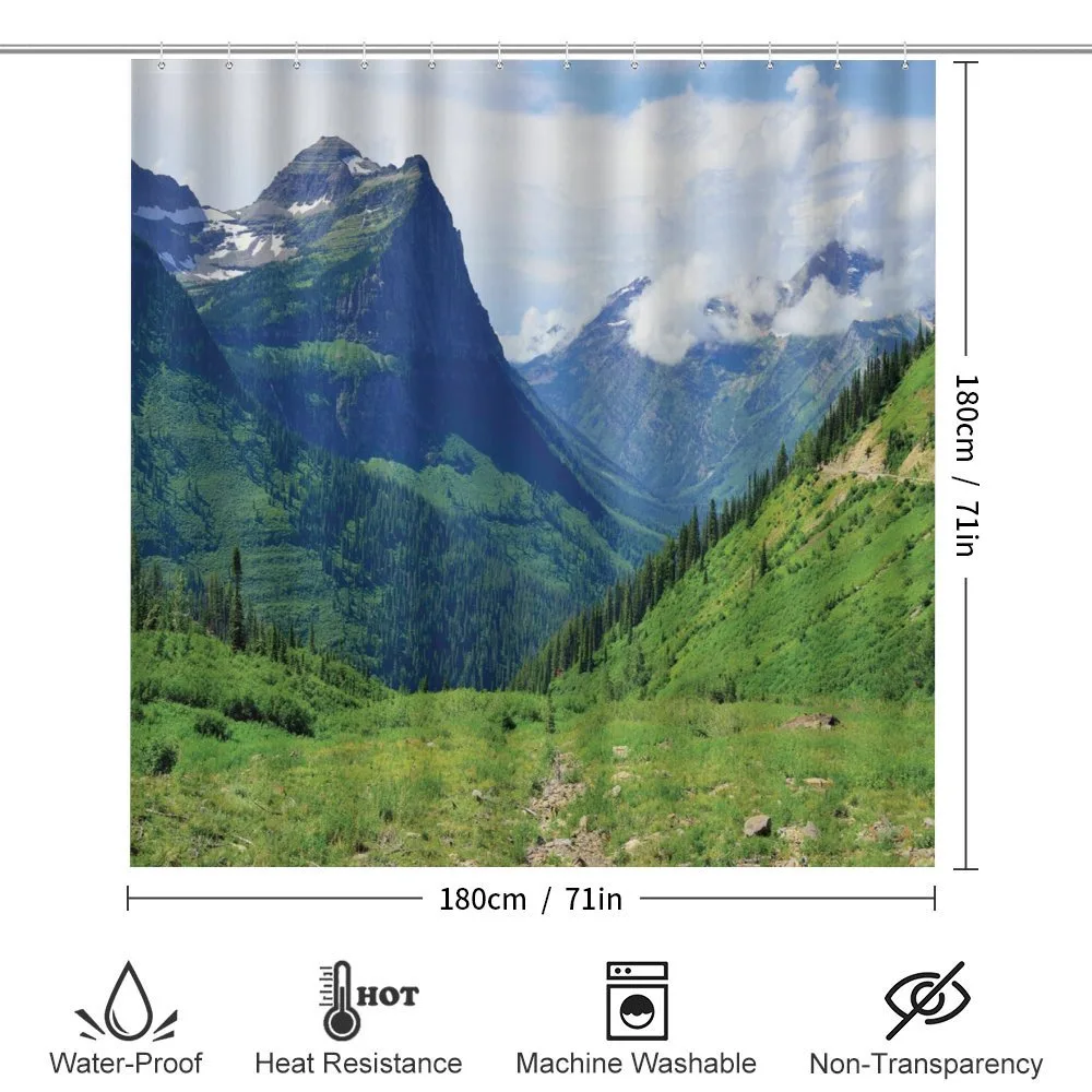 Summer Cloudy Peaks and Grass — Detail 2
