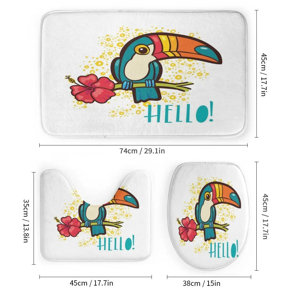 Toucan Bird with Hibiscus — Detail 1