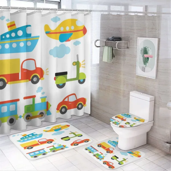 Transportation Kids Theme on a shower curtain