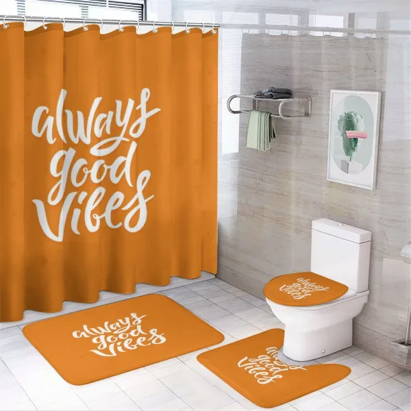 Vibes Positive on a shower curtain
