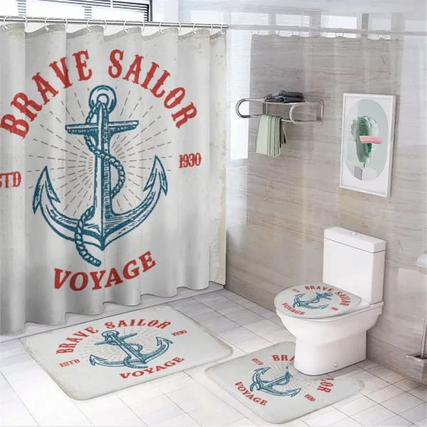 Voyage Anchor Art on a shower curtain
