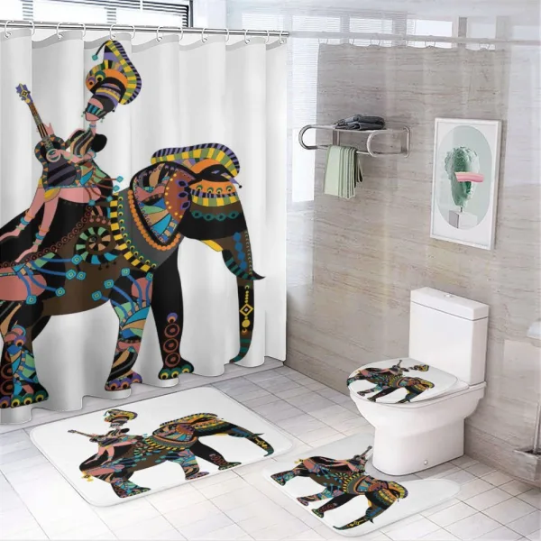 Woman on Mammal on a shower curtain
