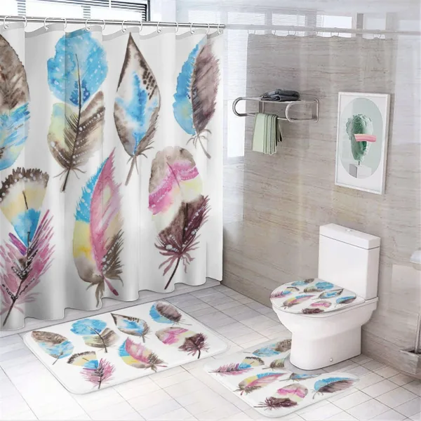Abstract Boho Artwork on a shower curtain
