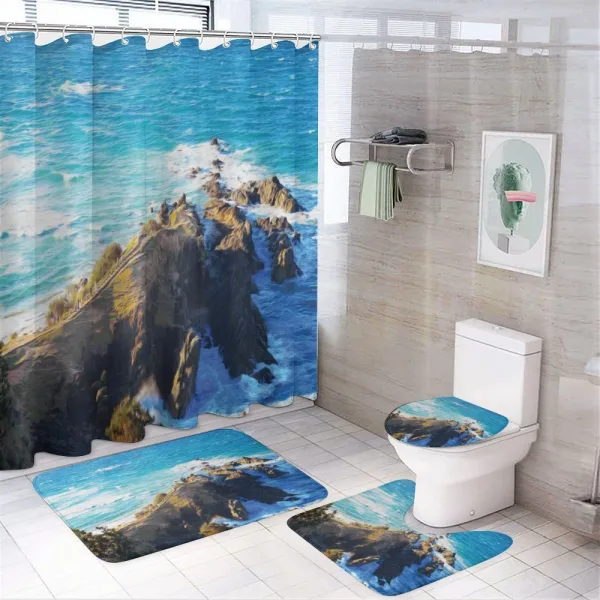 Austalian Cliffs by Sea on a shower curtain