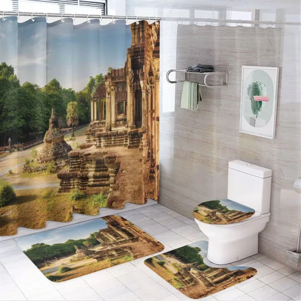 Building on a shower curtain