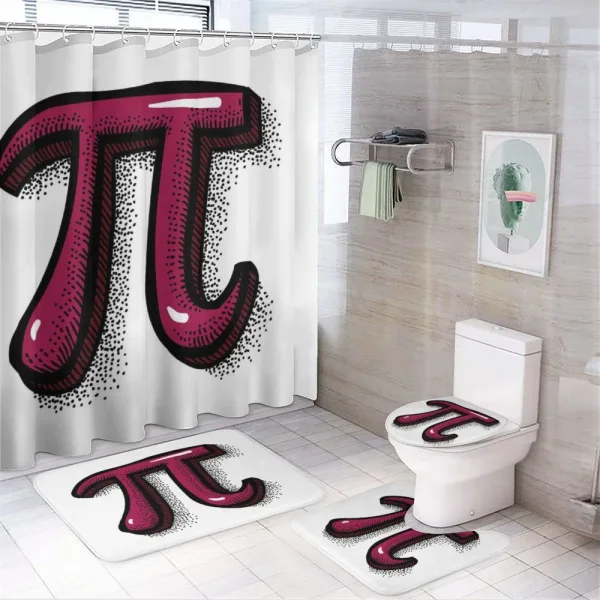 Cartoon Design Number on a shower curtain