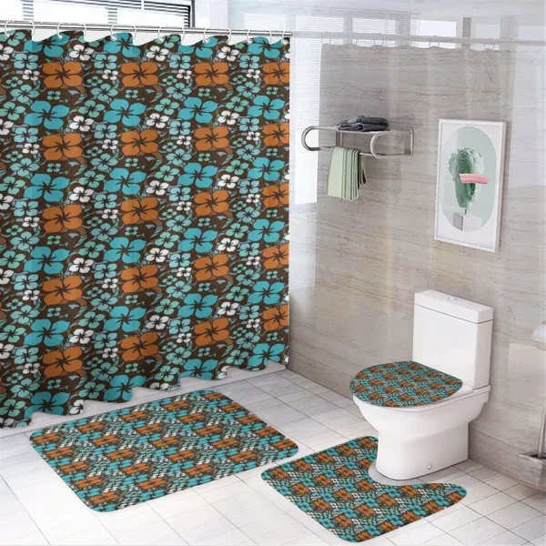 Cartoon Garden Design on a shower curtain