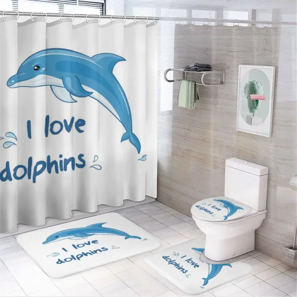 Cartoon Ocean Animals on a shower curtain