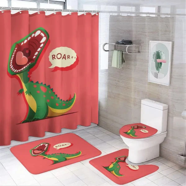 Cartoon Prehistoric on a shower curtain