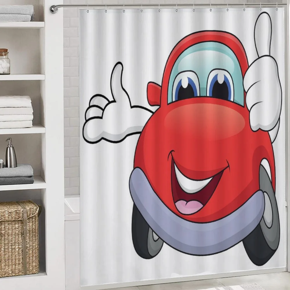 Cartoon Red Vehicle Happy — Detail 4