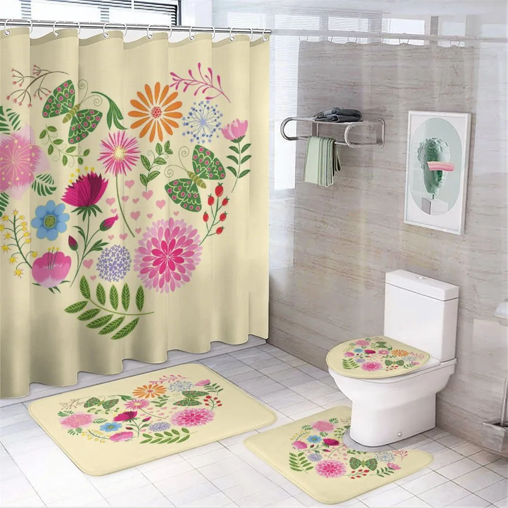 Colorful Flowers Butterflies — Your design