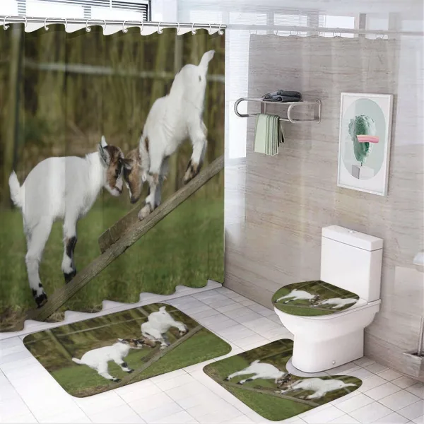 Farm Life with Goats on a shower curtain