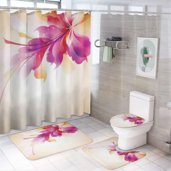 Floral Point and Leaf on a shower curtain