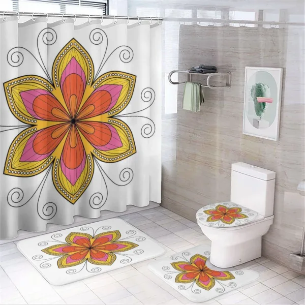 Flower Pattern Swirl on a shower curtain