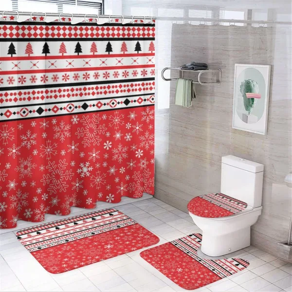 Geometric Snowflakes on a shower curtain