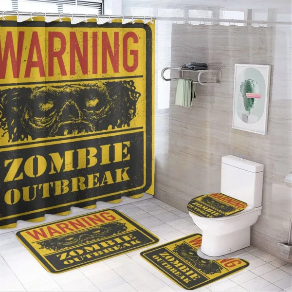 Grunge Horror Sign on a shower curtain