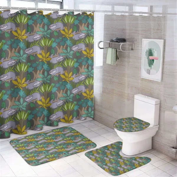 Jungle Plants Leaves on a shower curtain