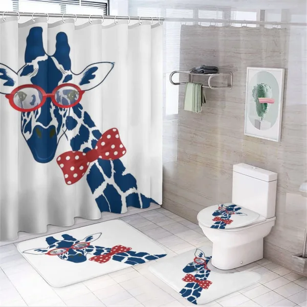 Long Neck with Bowtie on a shower curtain