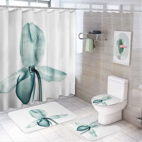 Modern Flower X-Ray on a shower curtain