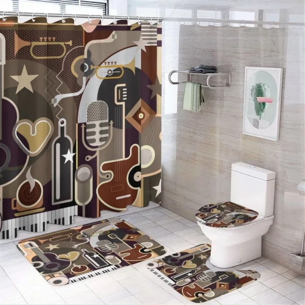 Musical Instruments Abstract on a shower curtain