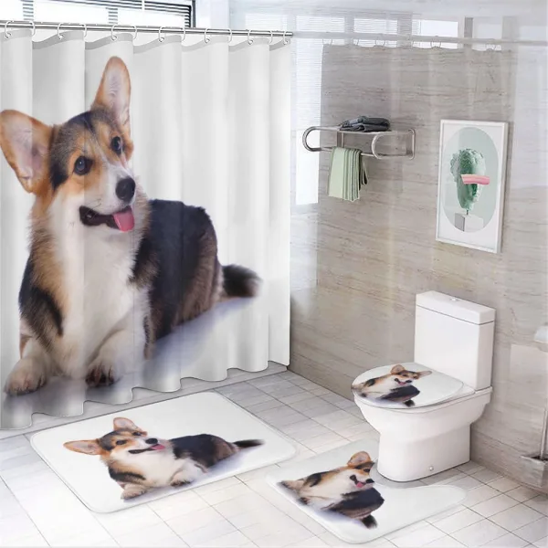 Pembroke Welsh Dog Lover Art on a shower curtain