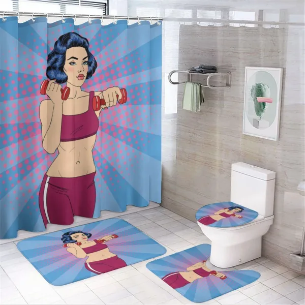 Pop Art Woman Vitality on a shower curtain