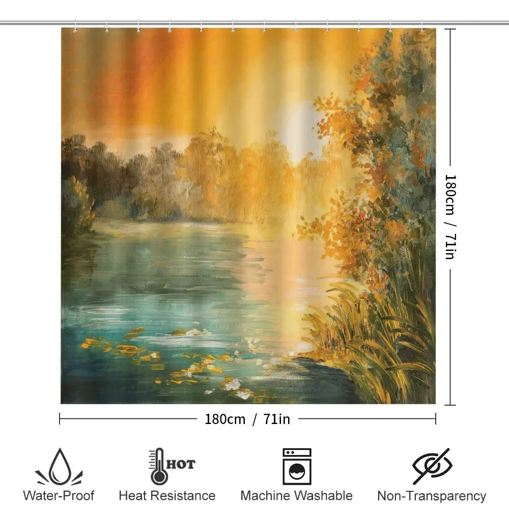 Retro Lake Scenery Art — Detail 2