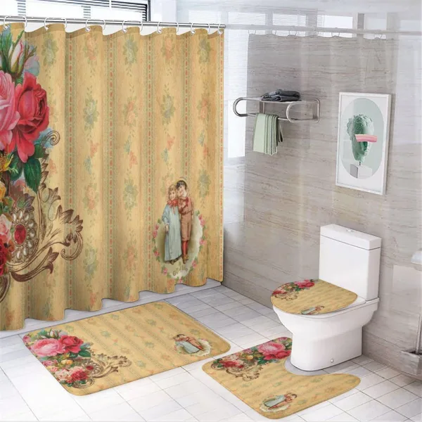 Romantic Country Roses on a shower curtain