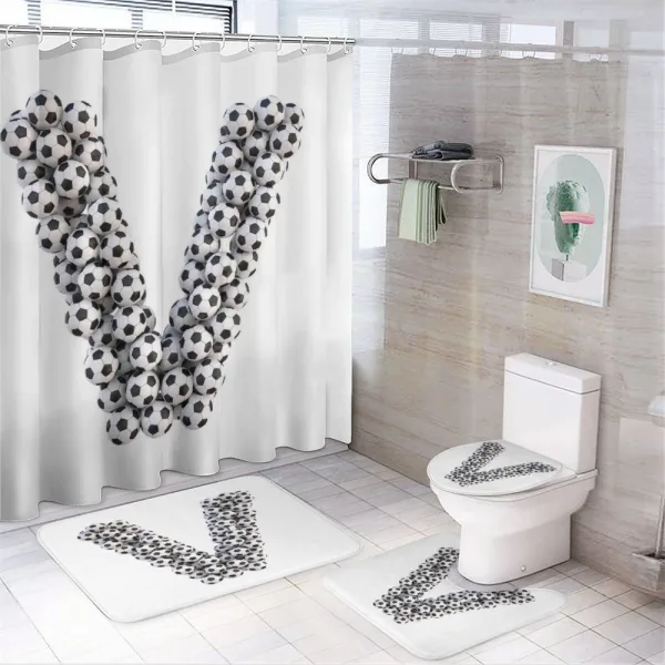 Sport Theme Alphabet on a shower curtain