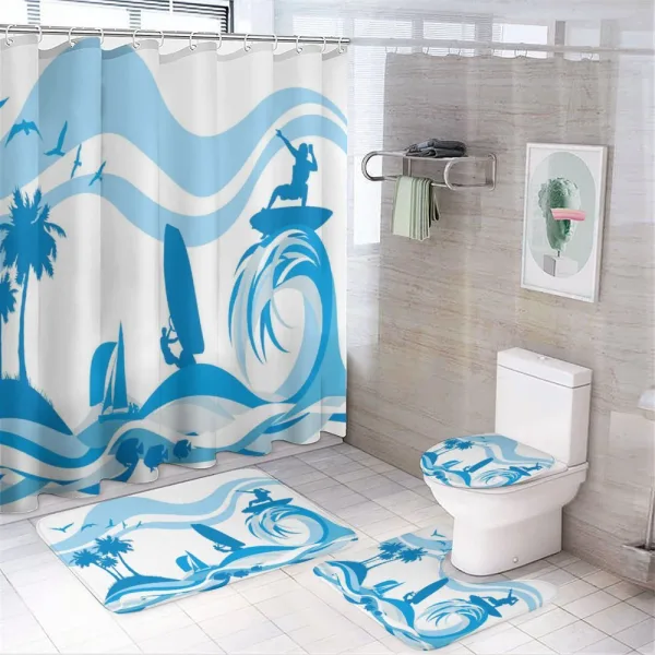 Surfer Waves Summertime on a shower curtain